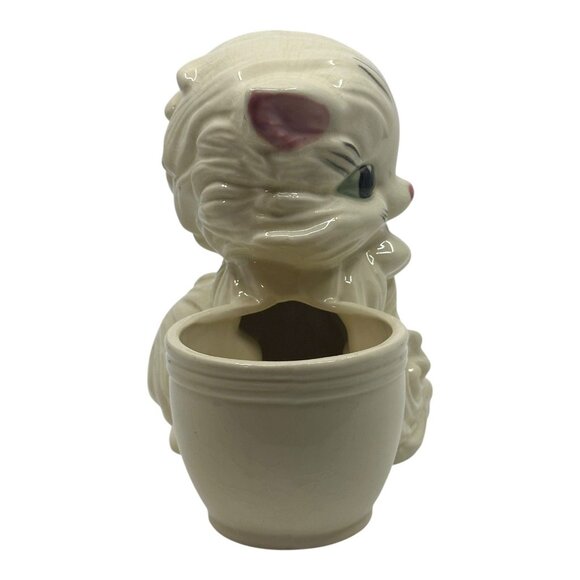 HULL Pink Kitten Art Pottery Glazed Planter, Made In U.S.A., Ca. 1940's #61 - Picture 7 of 10